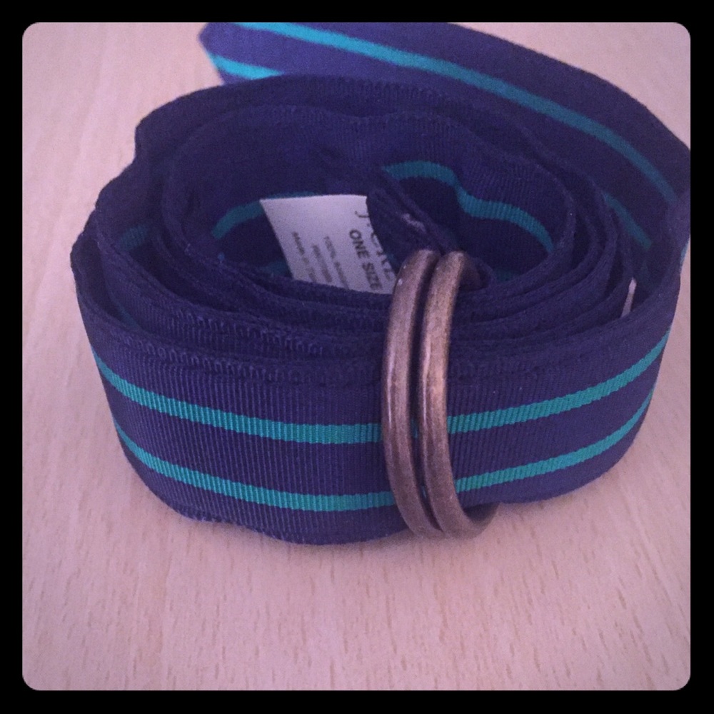 Jcrew Green & Blue Striped Belt